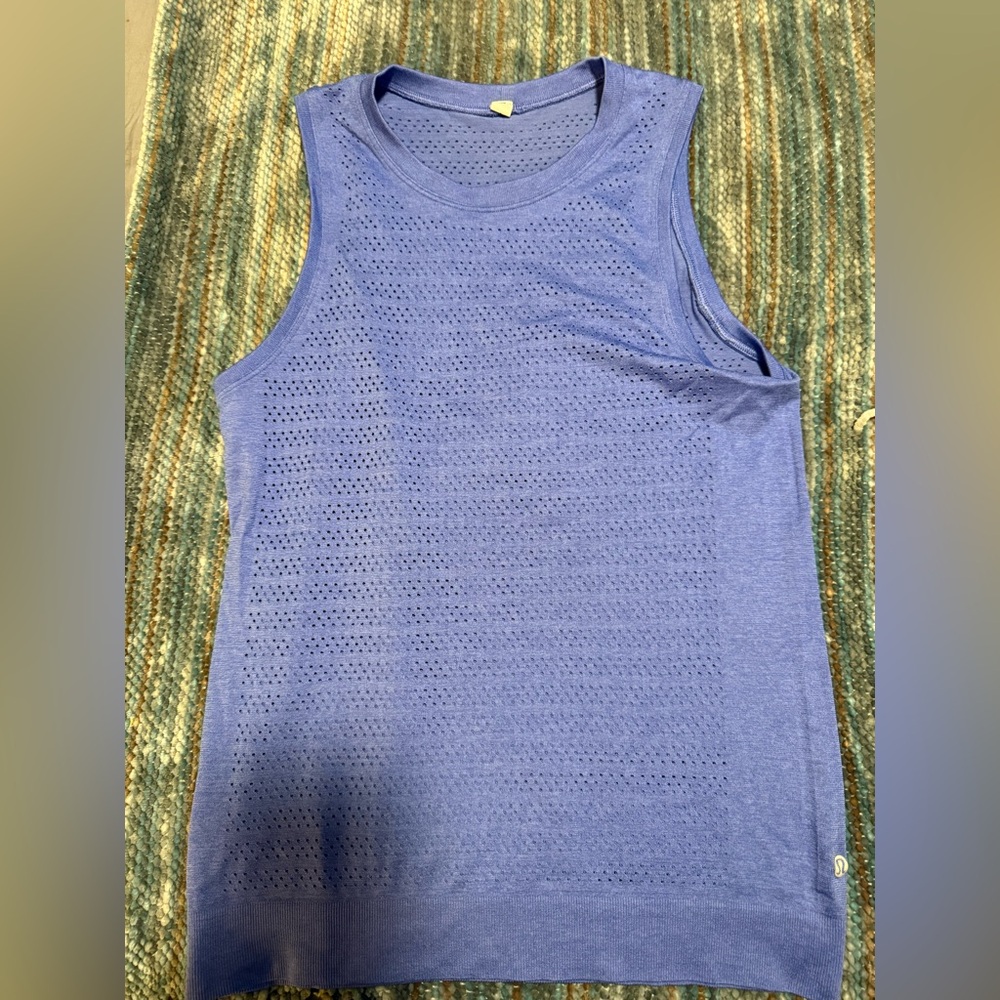 Lululemon Blue Breeze By Muscle Tank II Squad Mesh Perforated Sleeveless Top 4